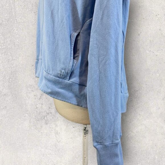 Sweaty Betty Blue Cowl Neck Sweatshirt Hoodie with Pockets Size 8-10 - Picture 3 of 12